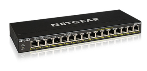 NETGEAR GS316PP Unmanaged Gigabit Ethernet (10/100/1000) Power over Ethernet (PoE) Schwarz
