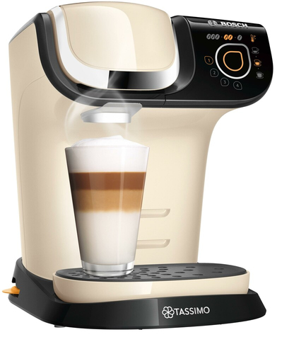 Bosch TAS6507 Kaffeemaschine Vollautomatisch Pad-Kaffeemaschine 1,3 l (Beige, Schwarz)