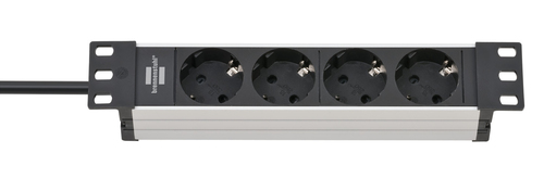 Brennenstuhl 1390007004 Verl&auml;ngerungskabel 2 m 4 AC-Ausg&auml;nge Indoor Schwarz, Silber