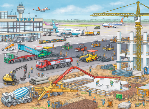 Ravensburger 100 XXL Teilen - Baustelle Am Flughafen