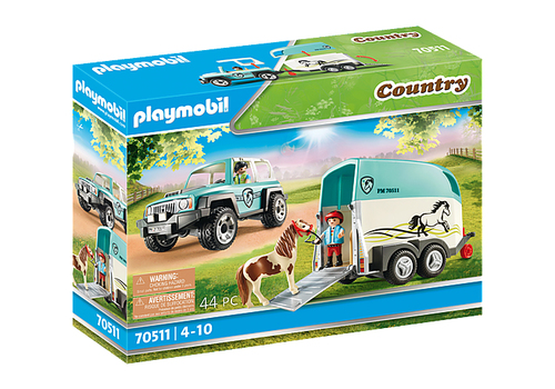 Playmobil Country PKW mit Ponyanhänger (Mehrfarbig)