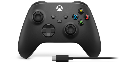 Microsoft Xbox Wireless Controller + USB-C Cable Schwarz Gamepad Analog / Digital PC, Xbox One, Xbox One S, Xbox One X, Xbox Series S, Xbox Series X (Schwarz)