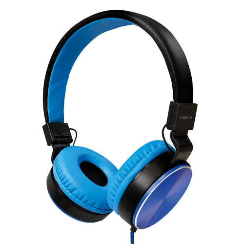 LogiLink HS0049BL Kopfh&ouml;rer & Headset Verkabelt Kopfband Musik Schwarz, Blau