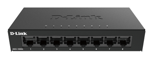 D-Link DGS-108GL Unmanaged Gigabit Ethernet (10/100/1000) Schwarz