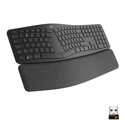Logitech ERGO K860 Tastatur RF Wireless + Bluetooth Englisch Graphit