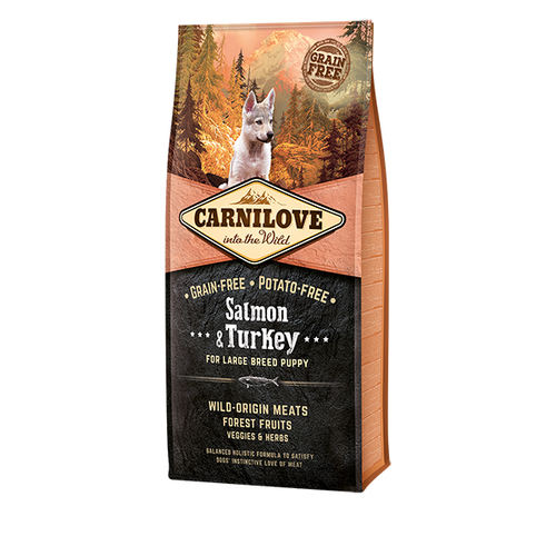 CARNILOVE Salmon & Turkey Large Breed Puppy 12 kg Welpe Lachs, Truthahn