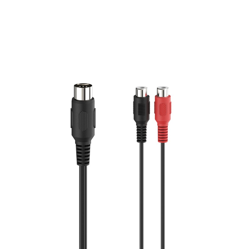 Hama 00205189 Audio-Kabel 0,1 m DIN (5-pin) 2 x RCA Schwarz, Rot