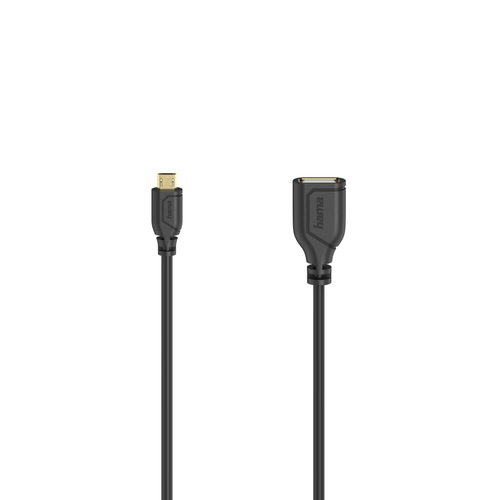 Hama Flexi-Slim USB Kabel 0,15 m USB 2.0 Micro-USB A USB A Schwarz