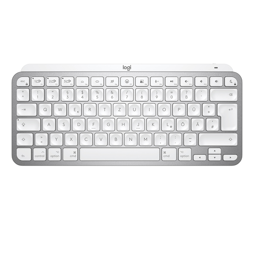 Logitech MX Keys Mini For Mac Minimalist Wireless Illuminated Keyboard Tastatur Bluetooth QWERTZ Deutsch Grau (Grau)