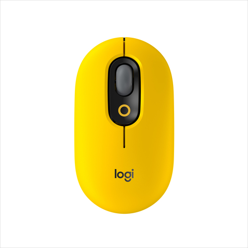 Logitech POP Mouse Maus Beidhändig RF kabellos + Bluetooth Optisch 4000 DPI (Gelb)