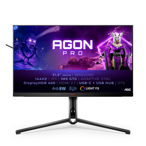 AOC AGON AG324UX Computerbildschirm 80 cm (31.5 Zoll) 3840 x 2160 Pixel 4K Ultra HD LED Schwarz, Rot