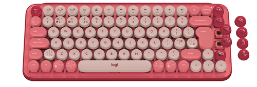 Logitech POP Keys Wireless Mechanical Keyboard With Emoji Keys Tastatur RF Wireless + Bluetooth QWERTZ Deutsch Burgund, Pink, Rose