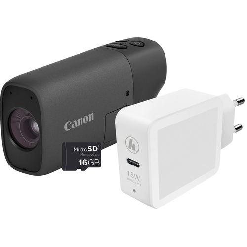 Canon PowerShot ZOOM kompakte Telezoom-Kamera im Spektiv-Stil Basis Kit, Weiß (Schwarz)