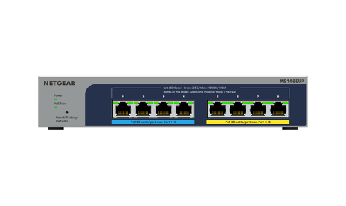 NETGEAR 8-port Ultra60 PoE++ Multi-Gigabit (2.5G) Ethernet Plus Switch Unmanaged L2/L3 2.5G Ethernet (100/1000/2500) Power over Ethernet (PoE) Grau