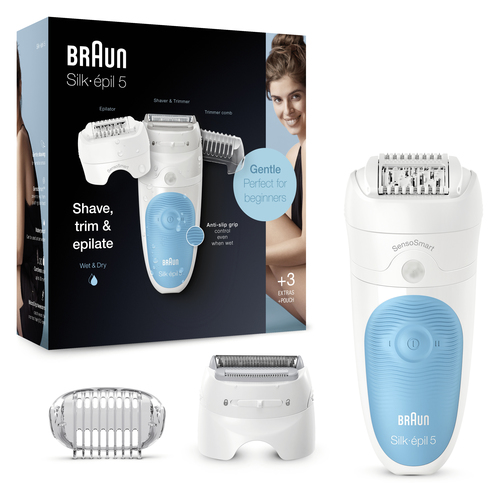 Braun Silk-&eacute;pil 5 SES 5-605 28 Pinzette Blau, Wei&szlig;