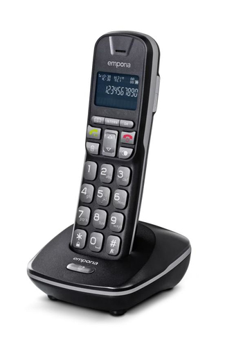 Emporia TH-21 Telefonhörer DECT-Telefon-Mobilteil Anrufer-Identifikation Schwarz