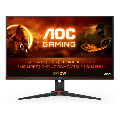 AOC 24G2SPU/BK Computerbildschirm 60,5 cm (23.8 Zoll) 1920 x 1080 Pixel Full HD Schwarz, Rot