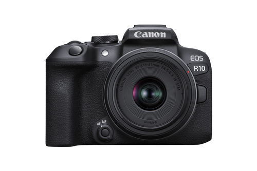 Canon EOS R10 + RF-S 18-45mm F4.5-6.3 IS STM MILC 24,2 MP CMOS 6000 x 4000 Pixel Schwarz (Schwarz)