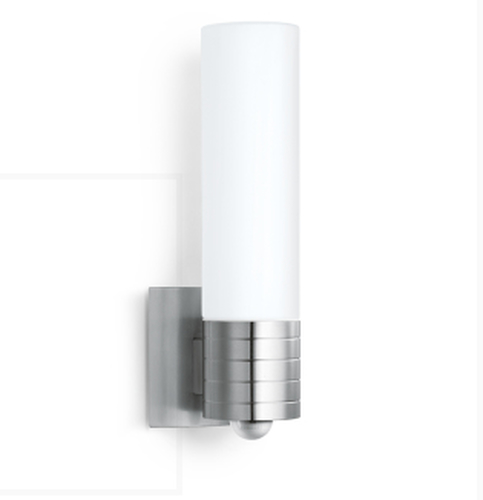 STEINEL L 260 LED Wandbeleuchtung für den Außenbereich E27 8,6 W Edelstahl, Weiß