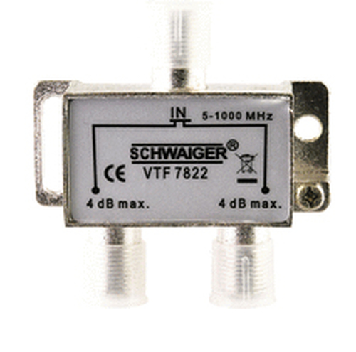 Schwaiger VTF7822 531 Kabelspalter oder -kombinator Kabelsplitter Silber