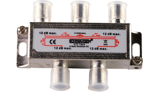 Schwaiger VTF7844 531 Kabelspalter oder -kombinator Kabelsplitter Silber