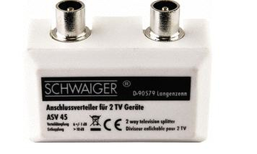 Schwaiger ASV45 532 Kabelspalter oder -kombinator Kabelsplitter Weiß