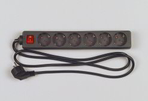 REV Steckdosenleiste 6fach mit Schalter schwarz