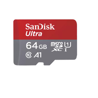 SanDisk Ultra 64 GB MicroSDXC UHS-I Klasse 10 (Grau, Rot)