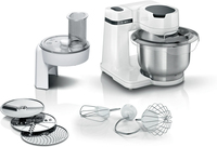 Bosch Serie 2 MUMS2EW01 Küchenmaschine 700 W 3,8 l Edelstahl, Weiß (Edelstahl, Weiß)