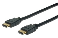 ASSMANN Electronic HDMI High Speed Anschlusskabel, Typ A St/St, 1.0m, m/Ethernet, Ultra HD 60p gold, sw (Schwarz)
