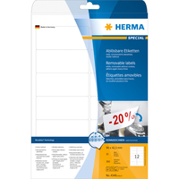 HERMA Ablösbare Etiketten A4 96x42.3 mm weiß Movables/ablösbar Papier matt 300 St. (Weiß)