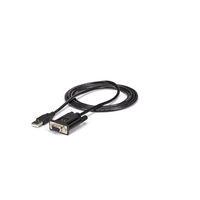 StarTech.com 1m USB Nullmodem RS232 Adapter Kabel - USB 2.0 auf Seriell DB9 mit FTDI Chipsatz (Schwarz)