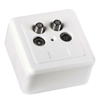 Hama SAT Terminal Socket, pure white, gold-plated Steckdose Weiß (Weiß)