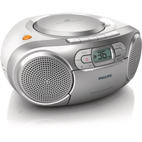 Philips CD-Soundmachine mit Kassette und Radio AZ127/12 (Grau)