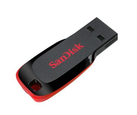 Sandisk Cruzer Blade 64GB USB 2.0 Schwarz, Rot USB-Stick (Schwarz, Rot)