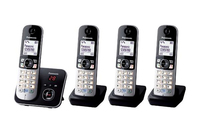 Panasonic KX-TG6824GB Telefon (Schwarz, Silber)