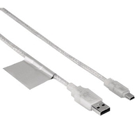 Hama USB Connection Cable A-B, 1.8m (Transparent)