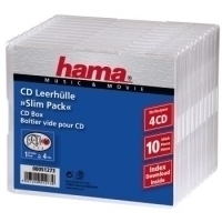Hama CD Slim Pack 4, pack 10 4 Disks Transparent (Transparent)