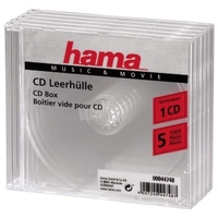 Hama CD/CD-ROM sleeves, clear, 5 pack 1 Disks Transparent (Transparent)
