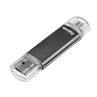 Hama Laeta Twin, 32GB 32GB USB 2.0 Grau USB-Stick (Grau)