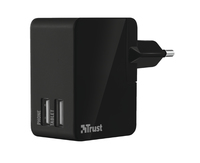 Trust International Travel Charger w/ 2 USB ports (Schwarz)