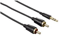 Hama 1.5m 2 x RCA - 3.5mm m/m Audio-Kabel 1,5 m Schwarz (Schwarz)