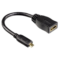 Hama 00122236 HDMI-Kabel 0,1 m HDMI Typ A (Standard) HDMI Typ D (Mikrofon) Schwarz (Schwarz)