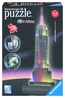 Ravensburger 12566 - Empire State Building bei Nacht - Night Edition 3D Puzzle Bauwerke, 216 Teile