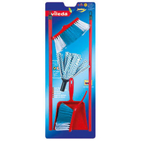 Theo Klein Vileda cloth mop with brush and pan set (Rot)