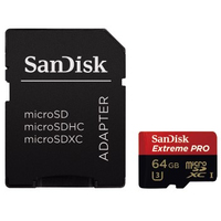 Hama microSDXC Extreme Pro 64GB + SD (Schwarz, Rot)