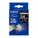 Brother Gloss Laminated Labelling Tape - 24mm, White/Black