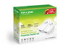 TP-LINK AV1000 Eingebauter Ethernet-Anschluss Weiß 2Stück(e) PowerLine Netzwerkadapter (Weiß)