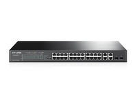 TP-Link T1500-28PCT Managed L2 Fast Ethernet (10/100) Power over Ethernet (PoE) 1U Schwarz (Schwarz)