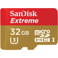 Sandisk 32GB Extreme microSDHC U3/Class 10 (Gold, Rot)
